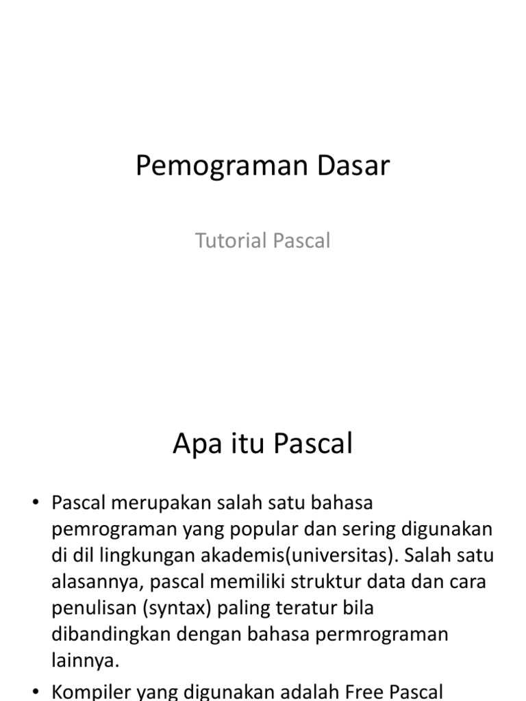 Panduan Pemrograman Dasar Pascal | PDF | Komputer