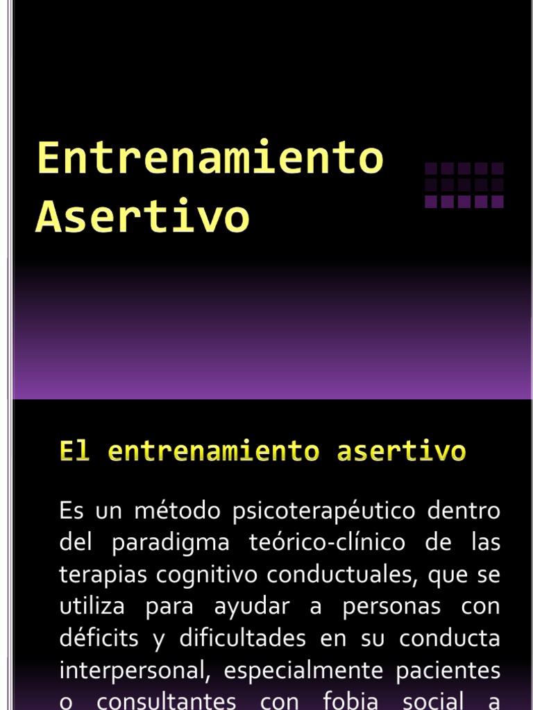 Entrenamiento Asertivo PDF Comportamiento Acción (filosofía)