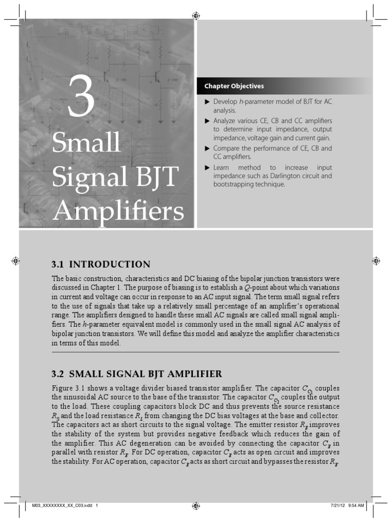 BJT Small Signal Amplifier | Download Free PDF | Bipolar Junction ...