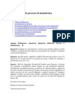 La Ingeniería y Los Procesos de Manufactura