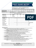 Oakland Athletics (81-66) vs. Seattle Mariners (80-66) : Friday, September 12, 2014 Safeco Field