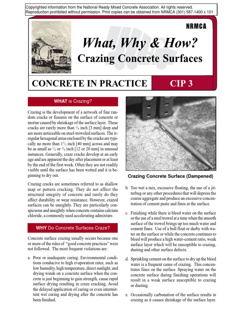 CIP03-Crazing Concrete Surfaces | PDF | Structural Engineering | Concrete