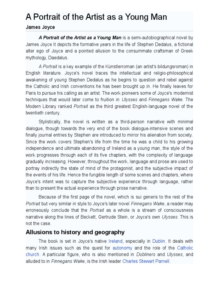 A Portrait of The Artist As A Young Man | PDF