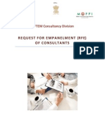 Request For Empanelment (Rfe) of Consultants: NIFTEM Consultancy Division