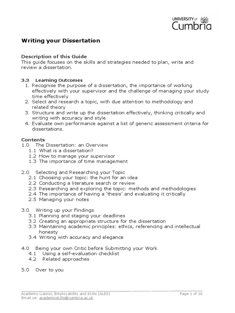 Dissertation assessment methods
