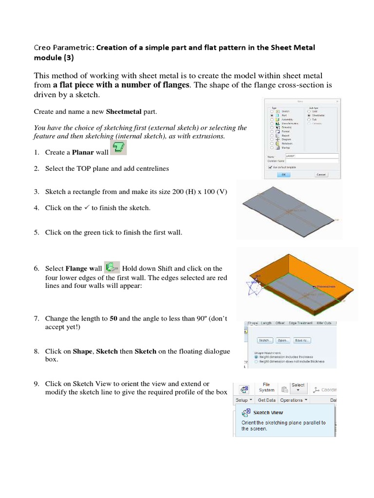 Creo Sheet Metal Flat Pattern Guide | PDF