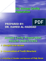 Endodontic Access Cavity Preparation: Prepared By: Dr. Hamed Al-Haddad