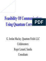 Feasibility of Communications Using Quantum Correlations