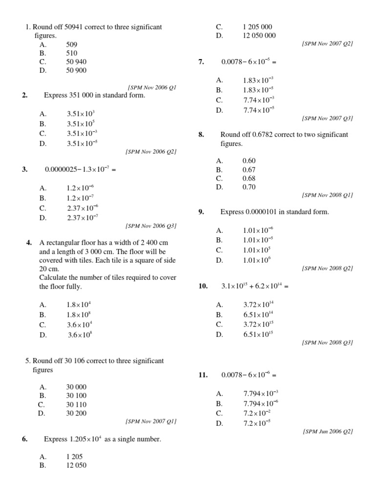 Matematik Kertas 1 Tingkatan 4  Mathematical Concepts  Physics