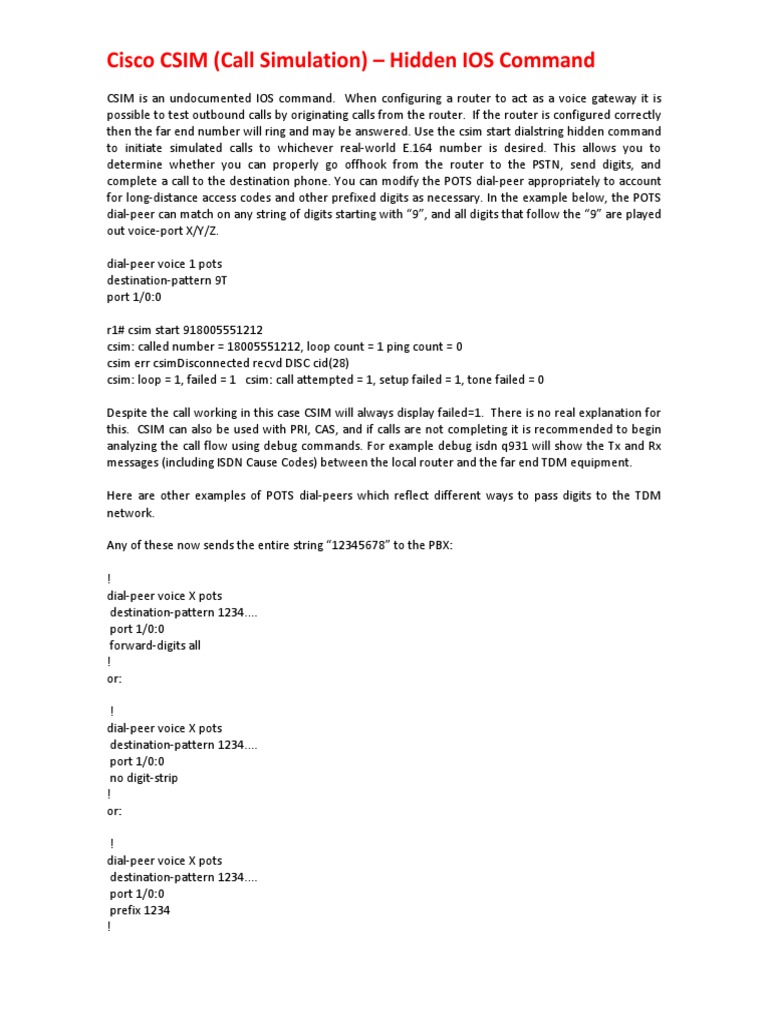Cisco Csim | PDF | Teaching Methods & Materials | Technology & Engineering