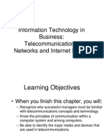 Information Technology in Business: Telecommunications, Networks and Internet Basics