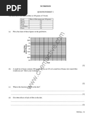 Nutrition Questions Pdf Igcse Biology Worksheet Digestion Liver