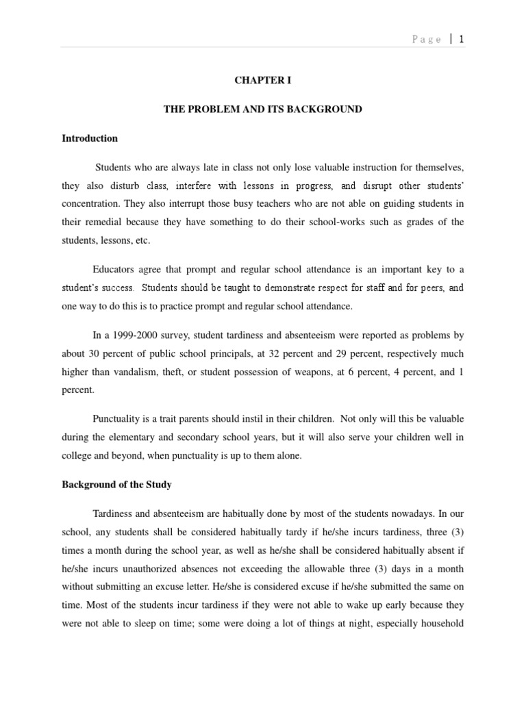 Introduction of tardiness research paper picture