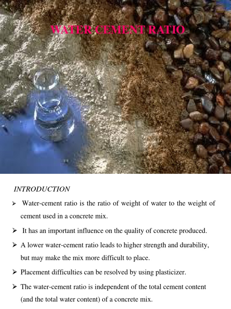 Water Cement Ratio | PDF | Cement | Concrete