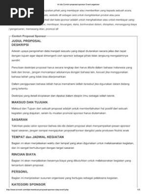 Contoh Proposal Sponsorship Yang Menarik Pdf 30 Let S Start Again