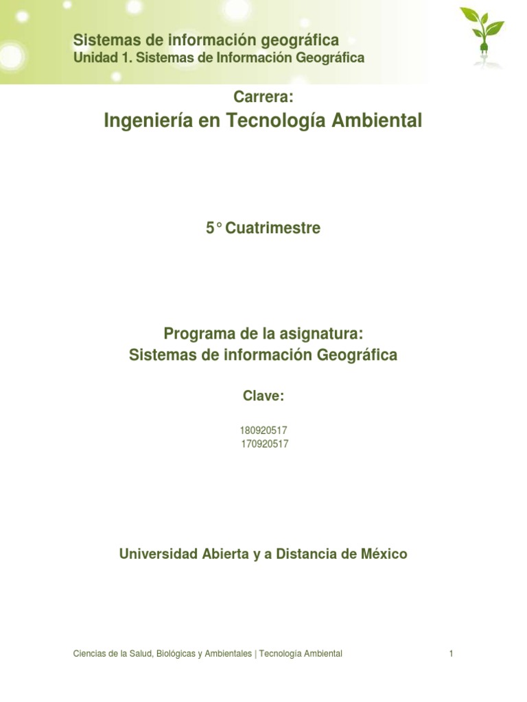 Unidad 1 Sistemas de Informacion Geografica Descargar gratis  