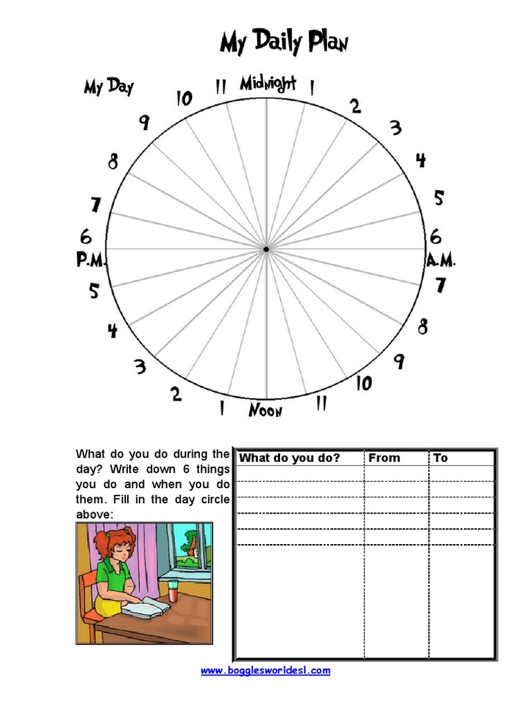 Daily Activities Worksheet | PDF