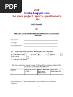 Download Talent Management EMPLOYEE Questionnaire by kamdica SN23962826 doc pdf