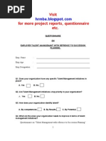 Download Talent Management Employer Questionnaire by kamdica SN23962903 doc pdf