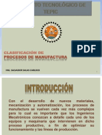 Clasificación de Procesos de Manufactura