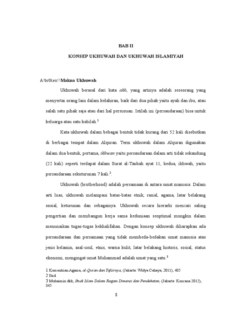 Konsep Ukhuwah Dan Ukhuwah Islamiyah Pdf
