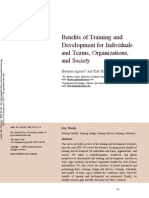 Benefits of Training and Development for Individuals, Organizations and Society