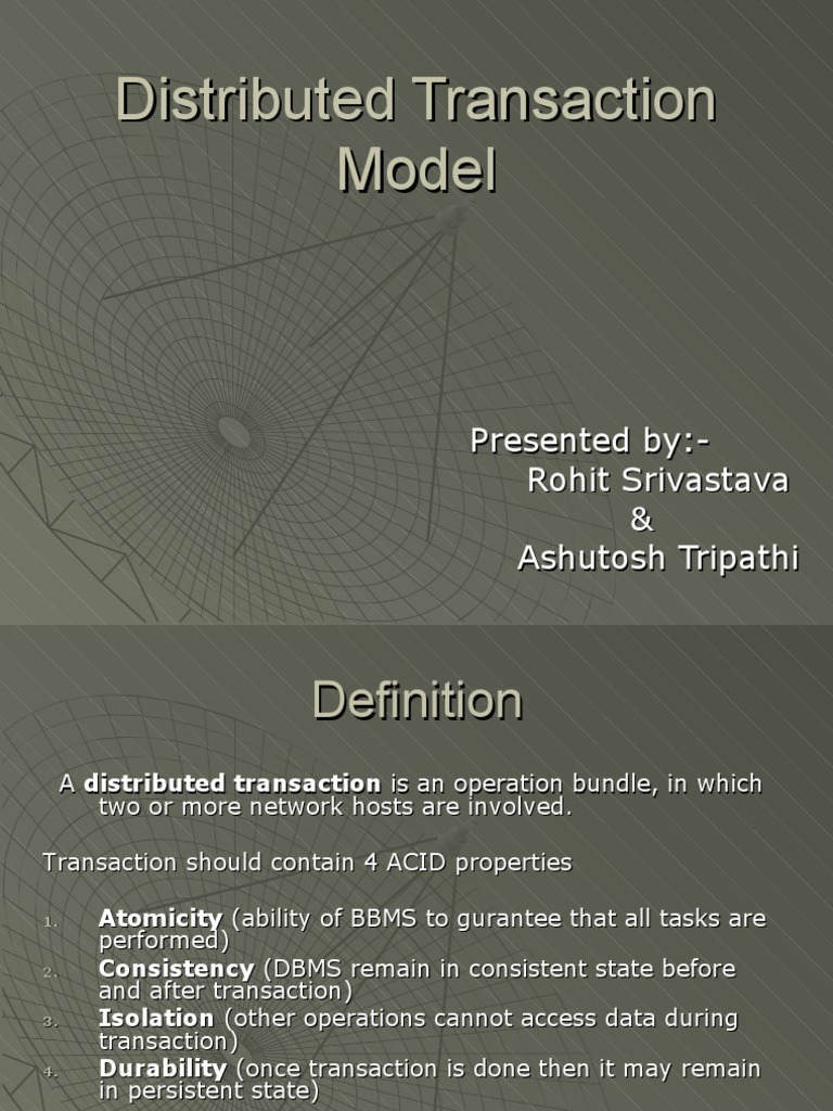 Distributed Transaction Model | PDF | Database Transaction ...