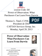 Power of Observation-What Purchasers Can Learn From Darwin-Final--Tanel-Session Code-DJ 98th ISM Conference