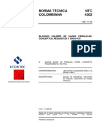 NTC 4302 Bloques Calibre de Caras Paralelas, Conceptos, Requisitos y Ensayos