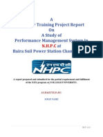 A Summer Training Project Report On A Study of Performance Management System in at Baira Suil Power Station Chamba (H.P)