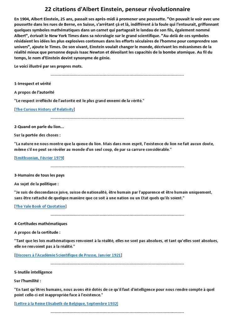 22 Citations D Albert Einstein Albert Einstein Motivation