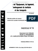 CCTG Fascicule 76-Forage Pour Recherche D'eau Potable PDF