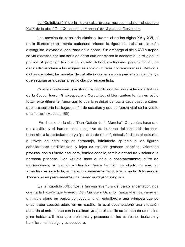 Las Novelas de Caballería Clásicas PDF Don Quijote Miguel De
