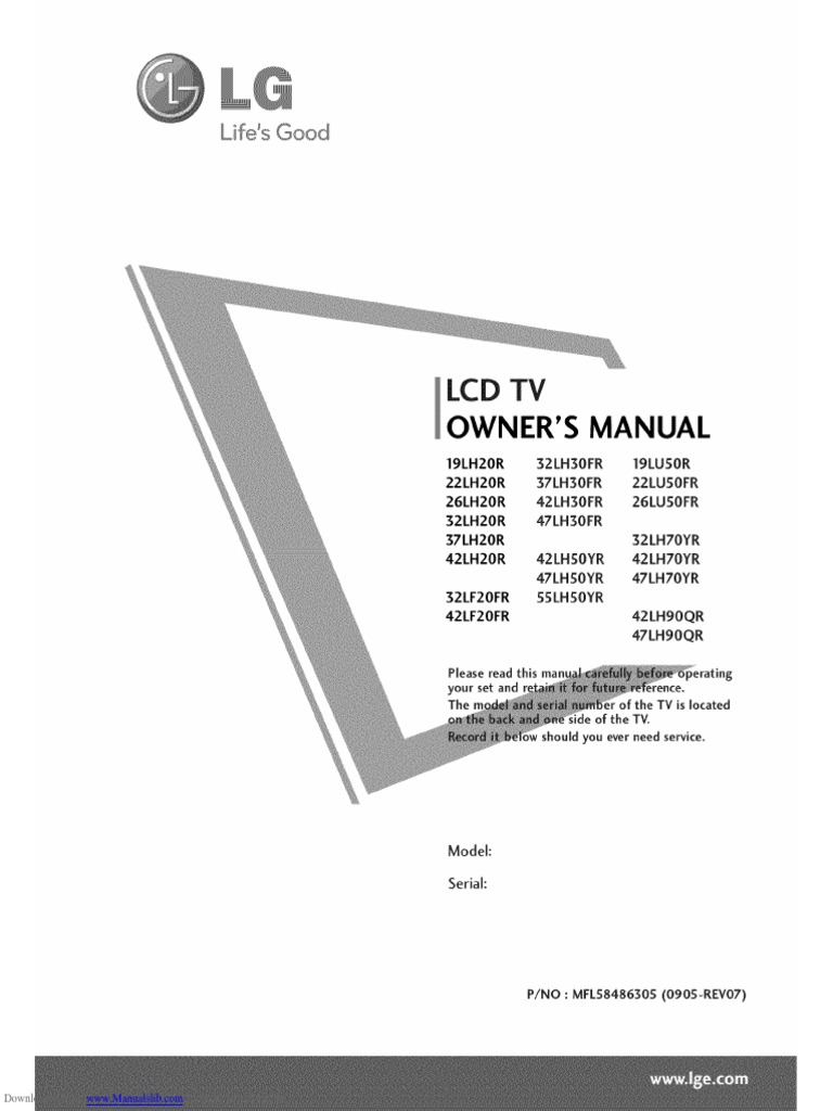 LG LCD TV Owners Manual | PDF | Hdmi | Ac Power Plugs And Sockets