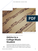 Advice To A College Music Student