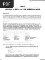 Minnesota Satisfaction Questionnaire (MSQ)