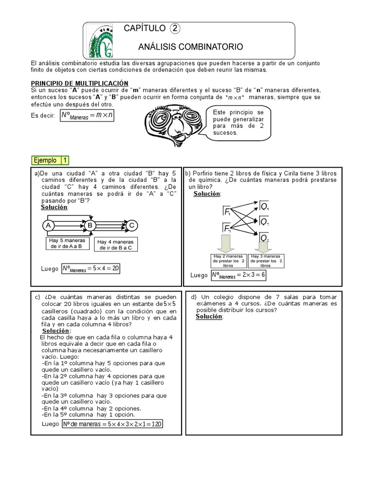 Principios de Combinatoria y Ejercicios | PDF