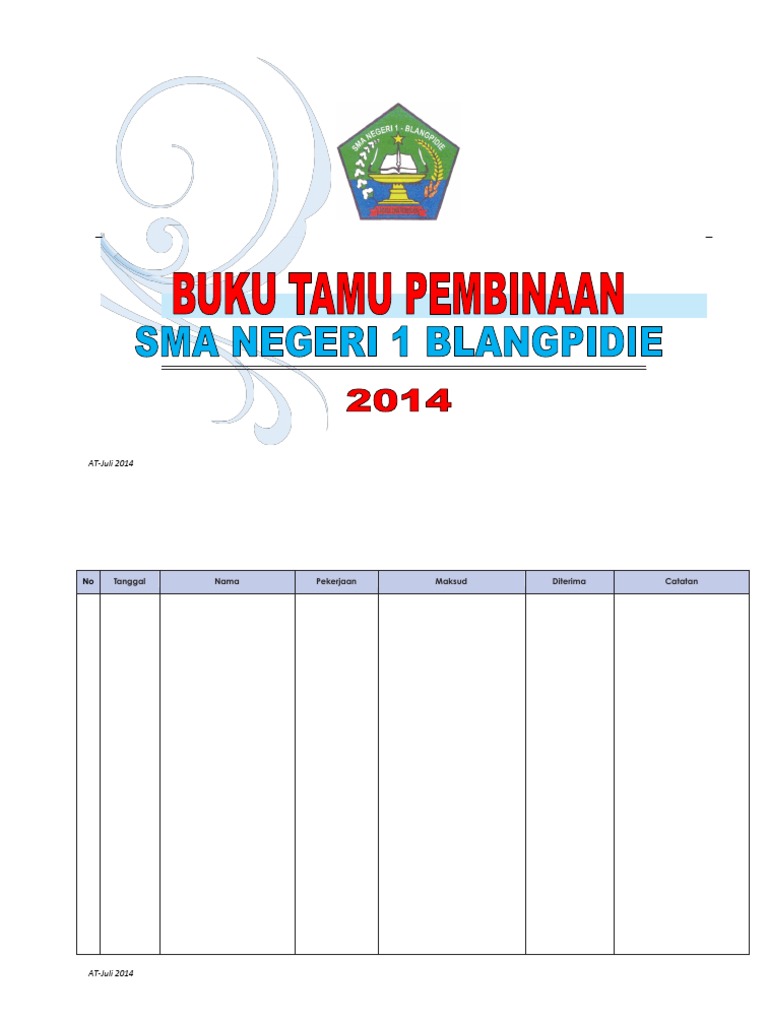 Contoh Format Buku Pembinaan Guru Dan Pegawai Unduh File