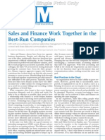 Sales and Finance Work Together in The Best-Run Companies