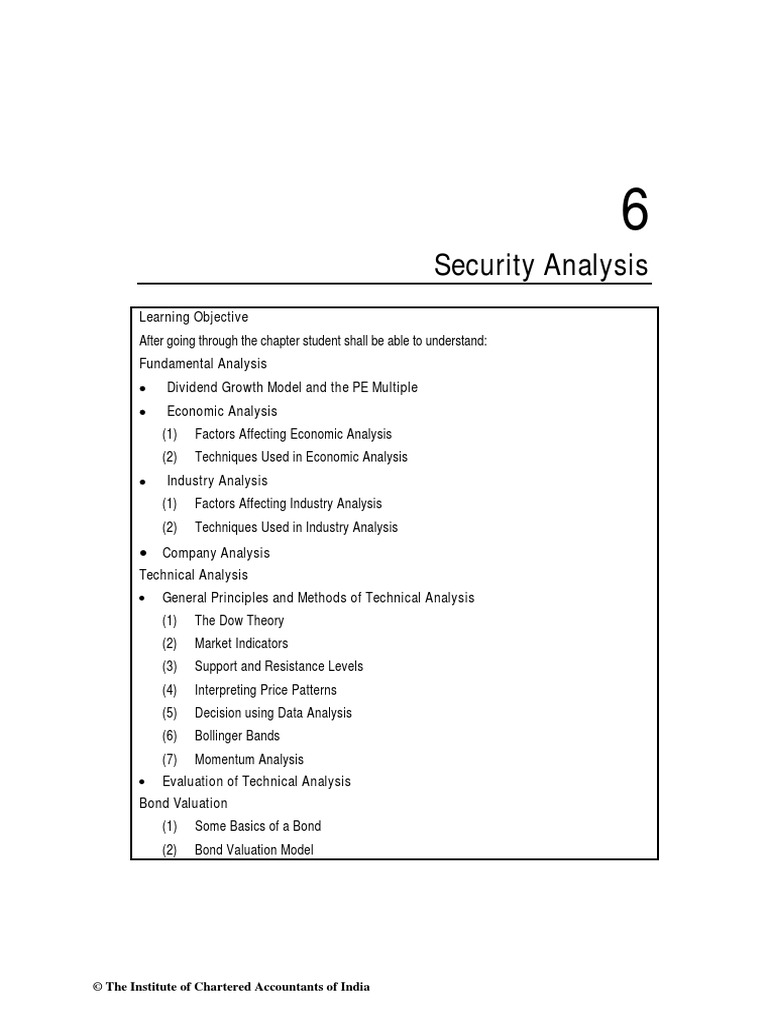 Chapter 6 Security Analysis PDF Moving Average Technical Analysis