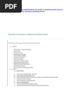 Procedure For Clearance of Imported and Export Goods.: Roduct - Development - Process - International - Marketing&b 37&c 41