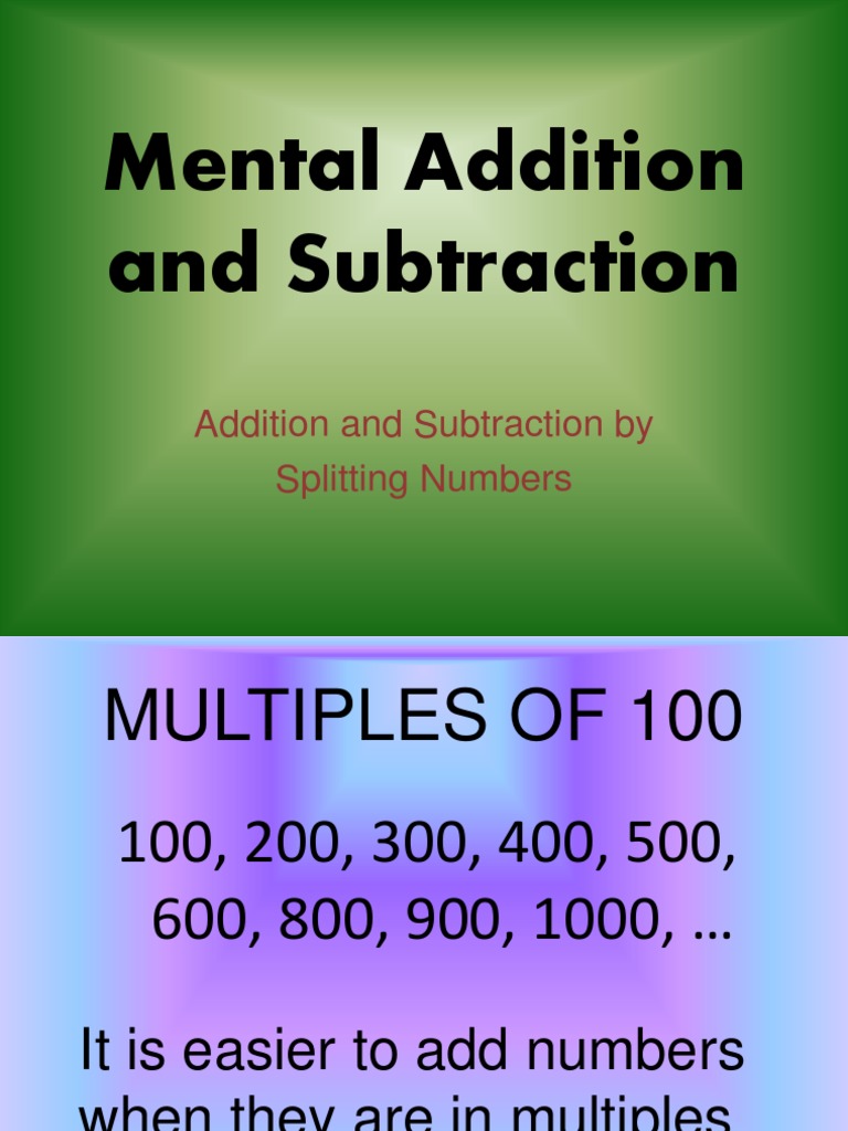 Mental Math: Addition & Subtraction Techniques | PDF