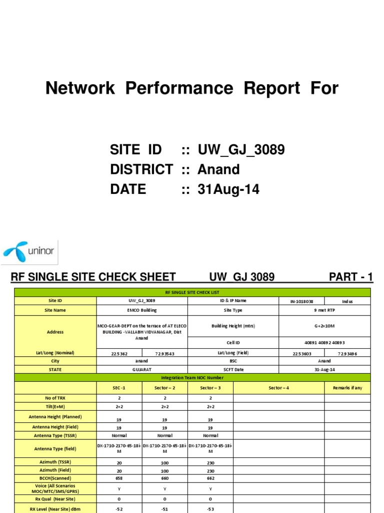 Network Performance Report UW_GJ_3089 | PDF | Computers | Technology ...