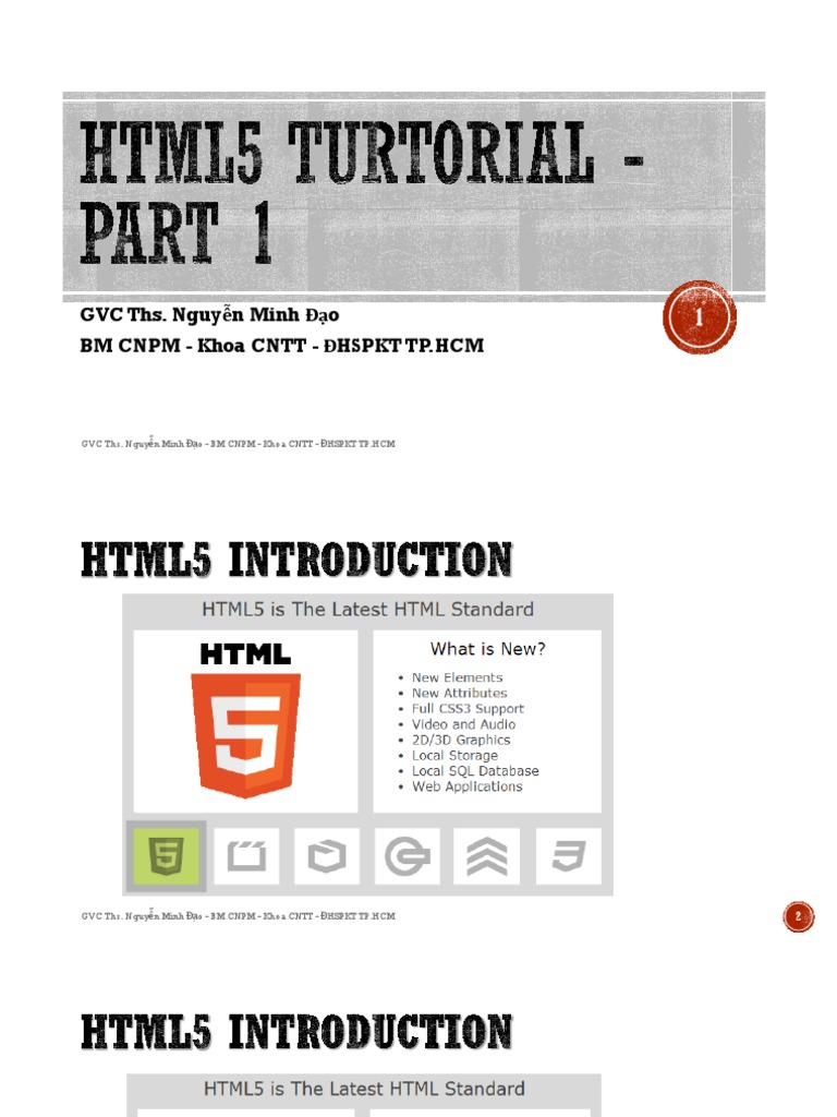 Html5 Turtorial | PDF | Html5 | Html