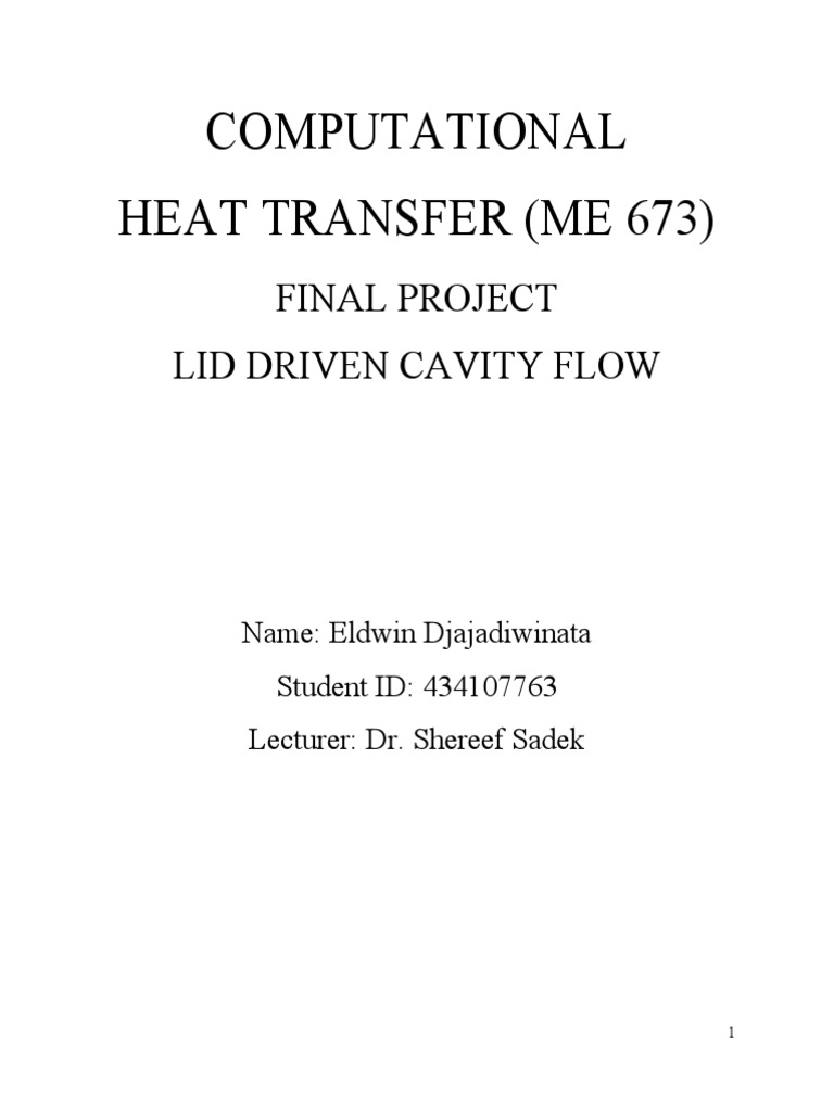 Lid-Driven Cavity Flow Analysis | PDF | Fluid Dynamics | Finite Difference