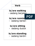 Verb Is/are Walking Is/are Running Is/are Sitting Is/are Standing