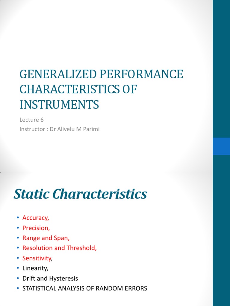 Instrument Performance Characteristics | PDF | Observational Error ...