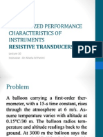 Generalized Performance Characteristics of Instruments: Resistive Transducers