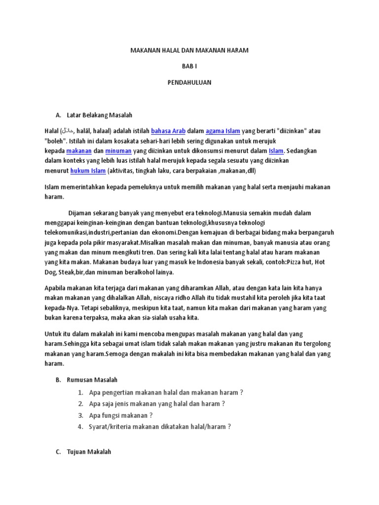 Makanan Halal Dan Makanan Haram Pdf