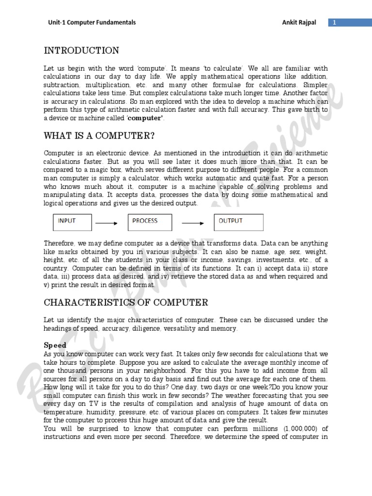 Computers: Speed and Accuracy in Calculations | PDF | Integrated ...